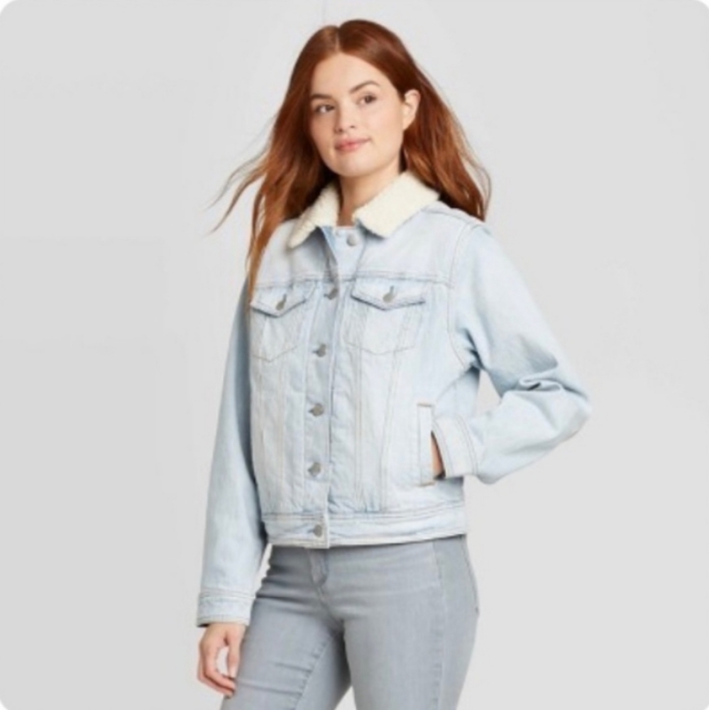 Universal Thread Sherpa Lined Jean Denim Jacket Women's